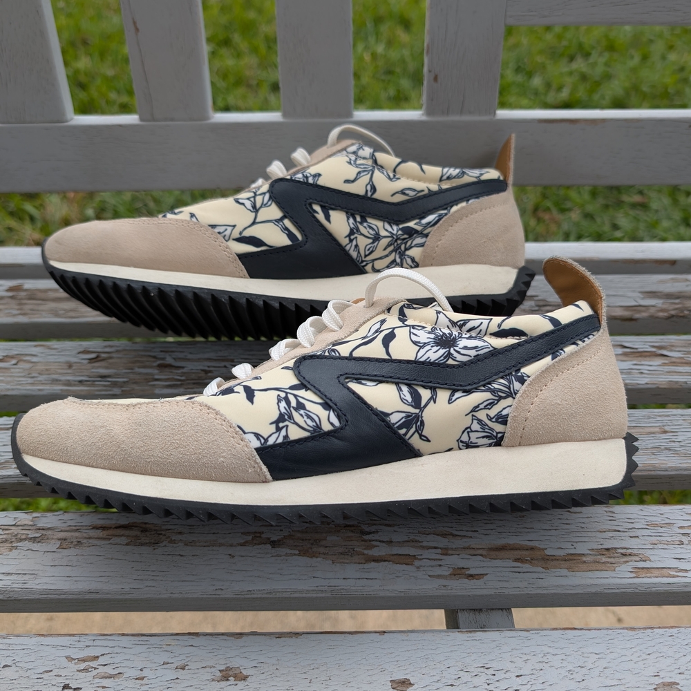 Rag & Bone Mixed Media Yellow Floral Retro Runner, sz39 - Picture 2 of 7